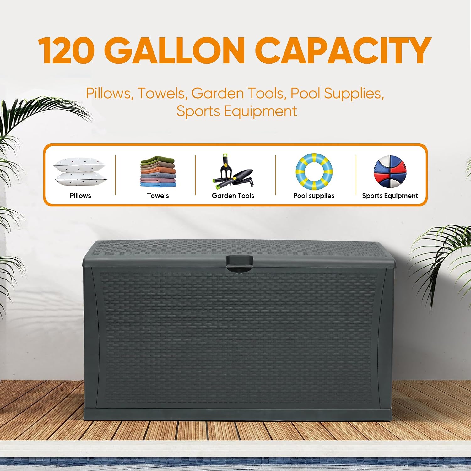 100 Gallon Resin Deck Box Wate - Outdoor Furniture Ofo review and price