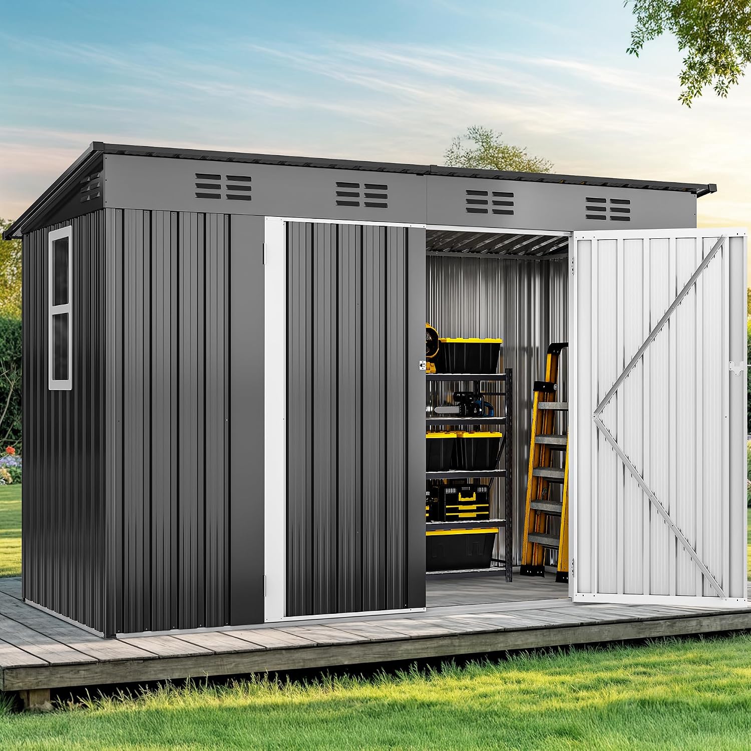 9' x 4' Outdoor Storage Shed w - Outdoor Furniture With Storage review and price