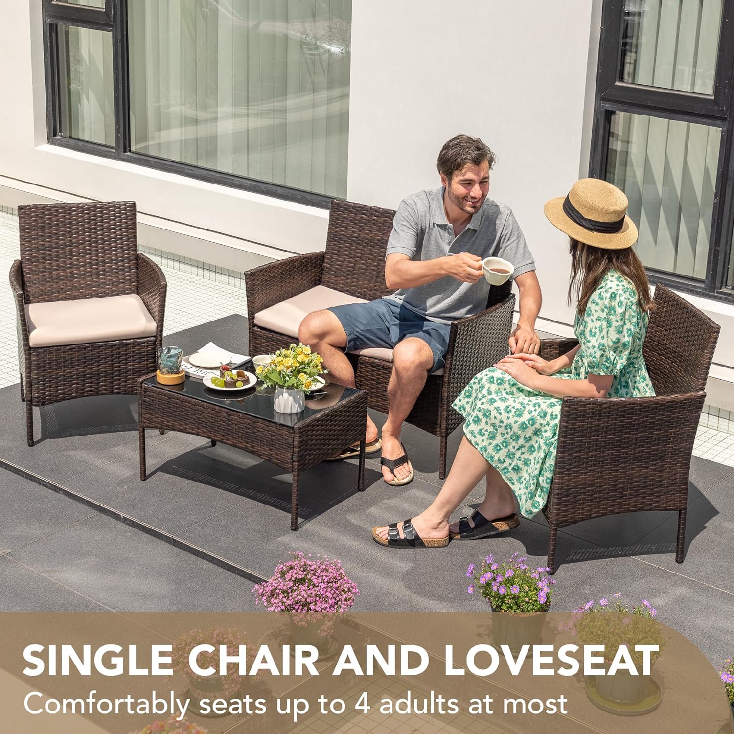 o*-4 Pieces Outdoor Patio Furn - Outdoor Furniture Ofo review and price