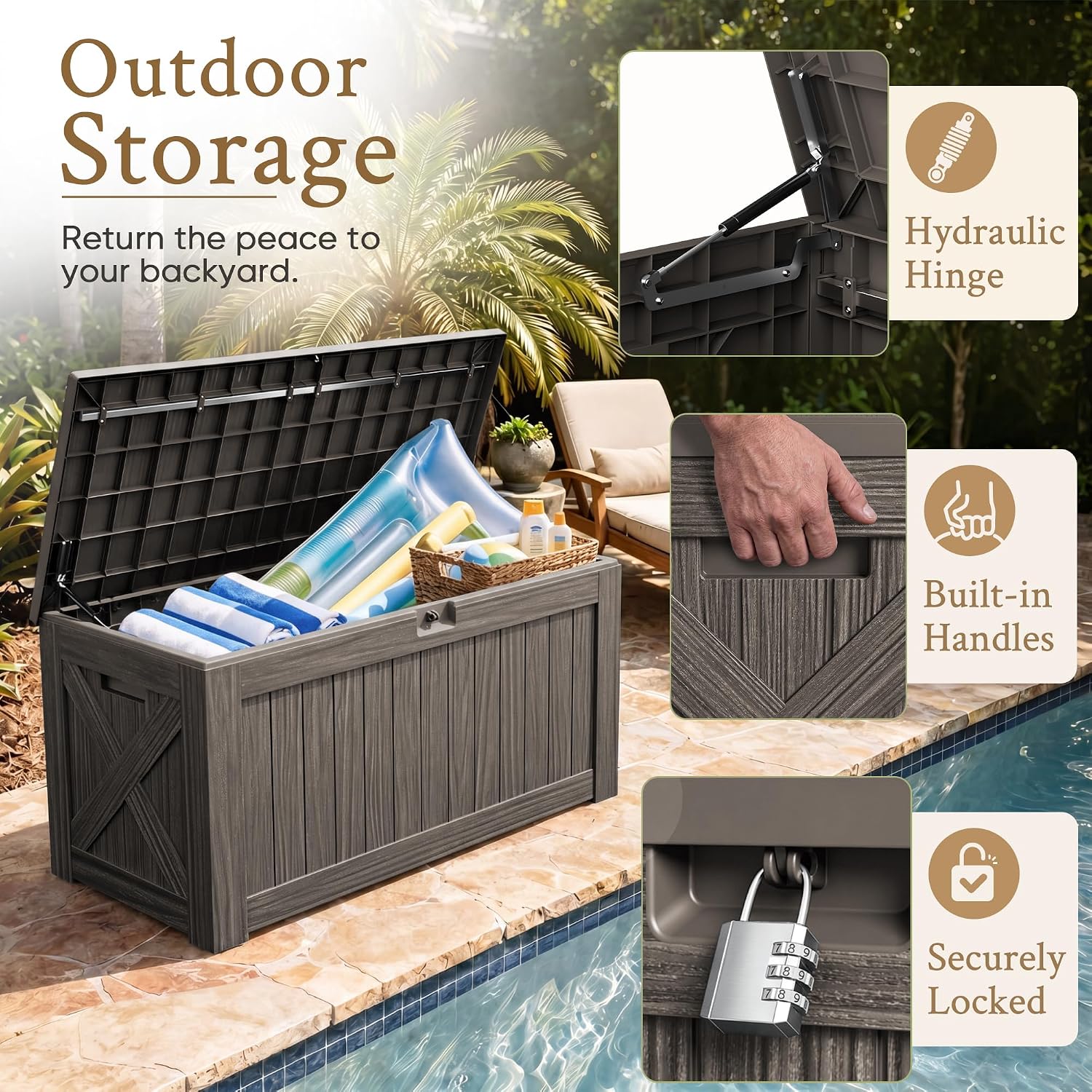 120 Gallon Large Deck Box Outd - Outdoor Furniture With Storage review and price