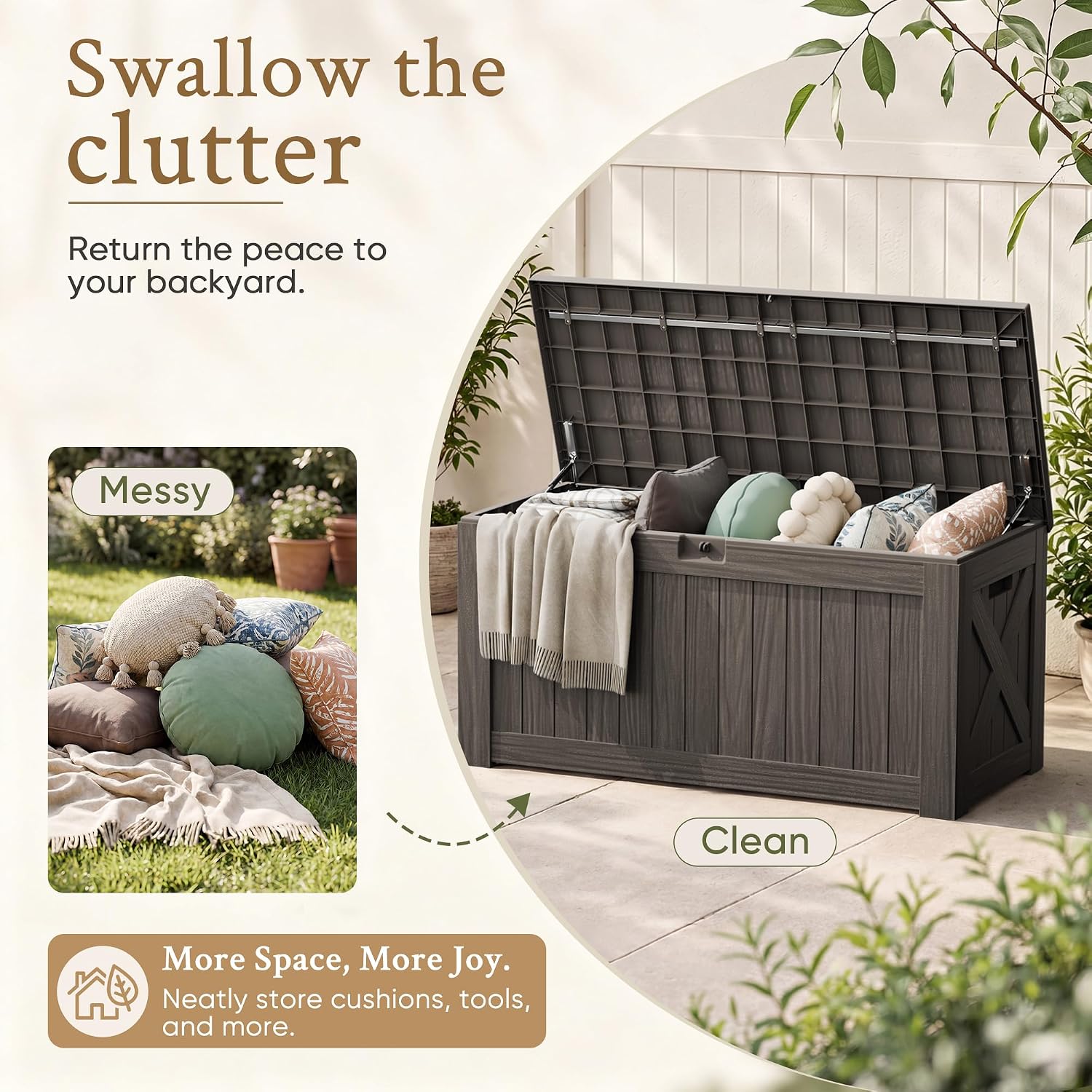 120 Gallon Large Deck Box Outd - Outdoor Furniture With Storage review and price