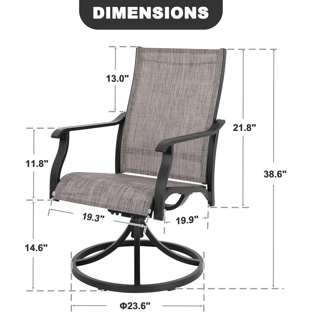 Swivel Patio Chair Set o 2, Al - Outdoor Furniture Ofo review and price