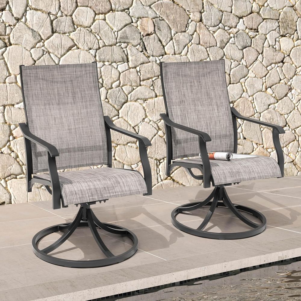 Swivel Patio Chair Set o 2, Al - Outdoor Furniture Ofo review and price