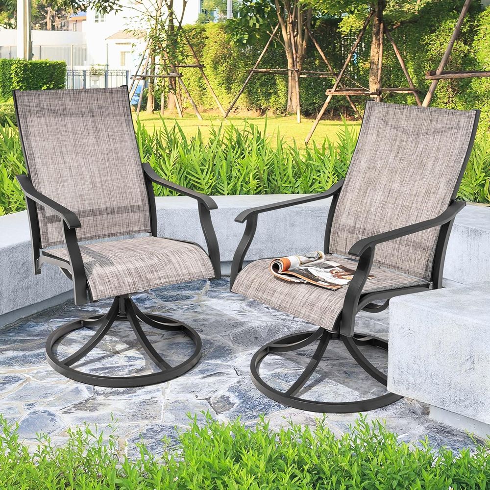 Swivel Patio Chair Set o 2, Al - Outdoor Furniture Ofo review and price