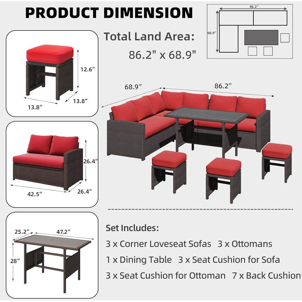 Outdoor Patio urniture Set, 7  - Outdoor Furniture Ofo review and price