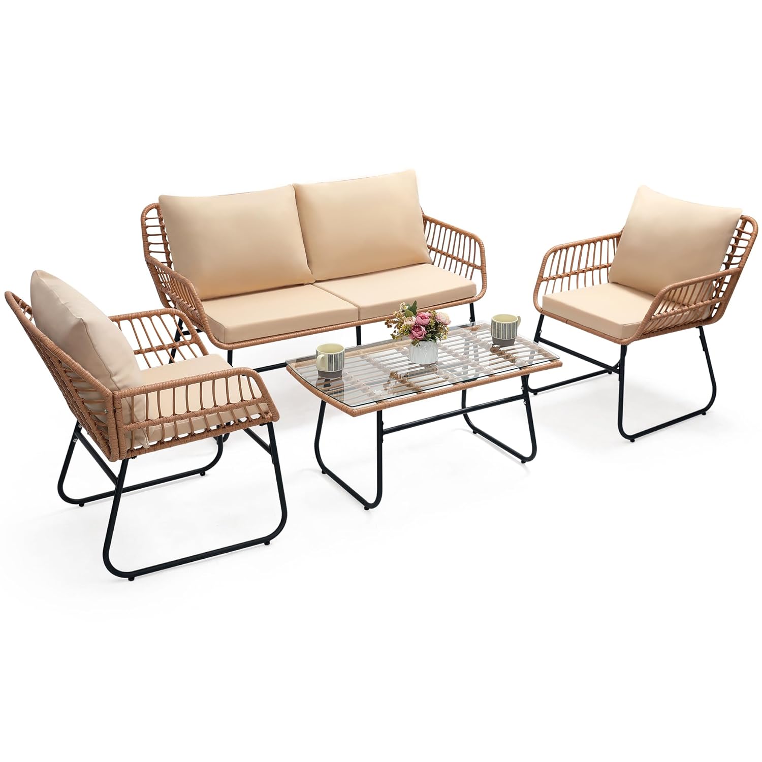 o*-4 Piece Patio Bistro Outdoo - Outdoor Furniture Ofo review and price